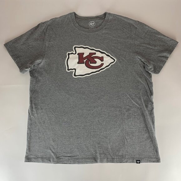 Kansas City Chiefs NFL Gray 47 Brand Short Sleeve Crewneck Shirt Mens XL - Picture 1 of 5